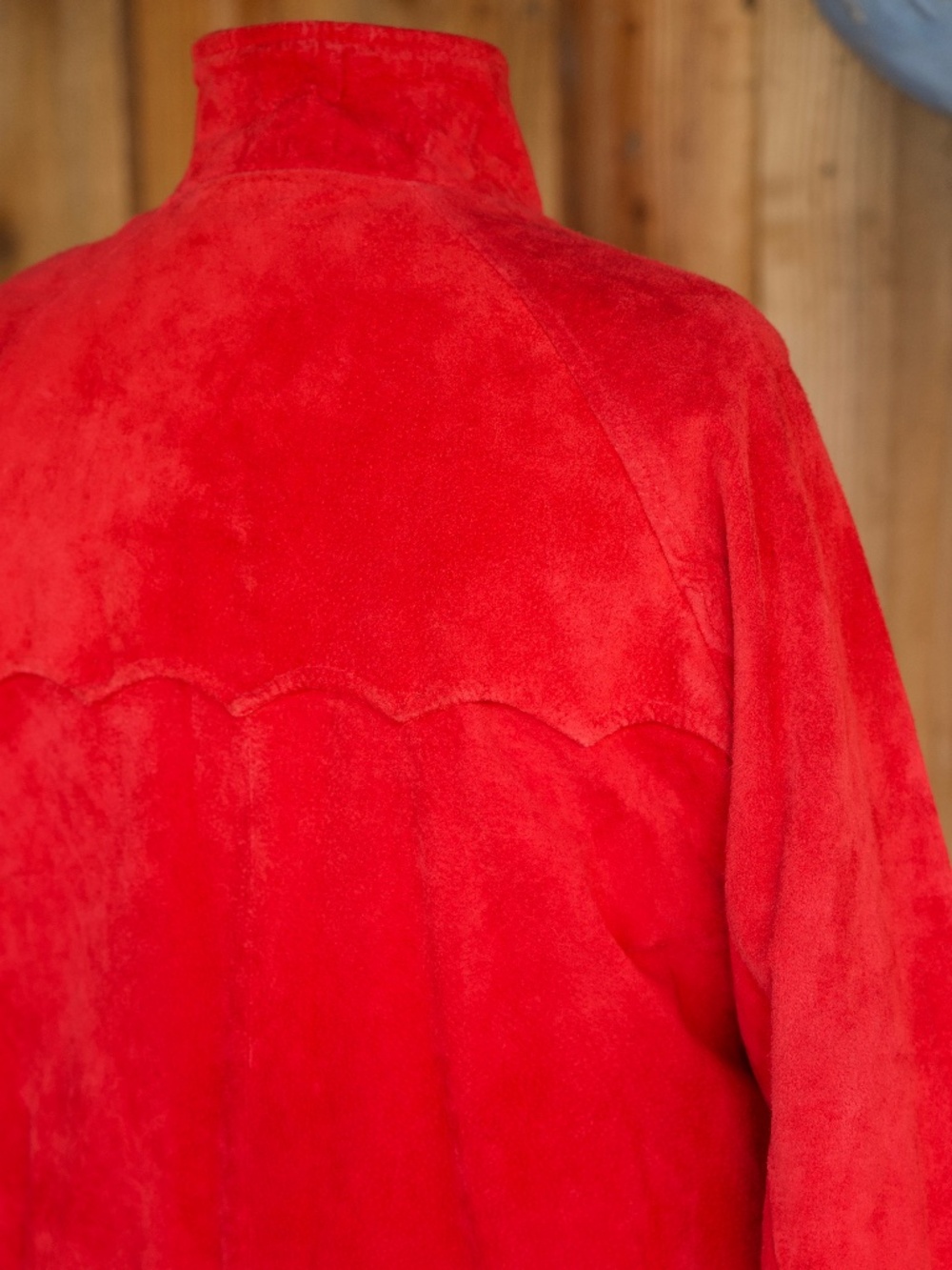 Vintage Authentic Imports 100% Leather Fire Red Bomber Jacket Unisex S - Picture 12 of 16